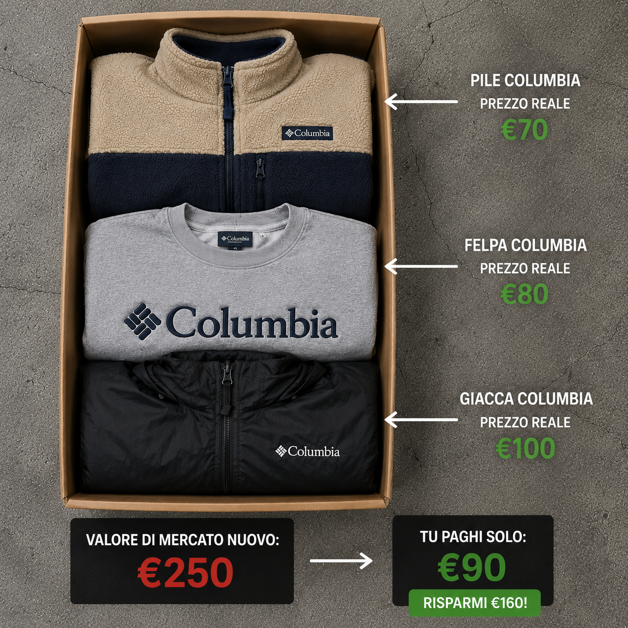 COLUMBIA - 3 PEZZI MYSTERY BOX